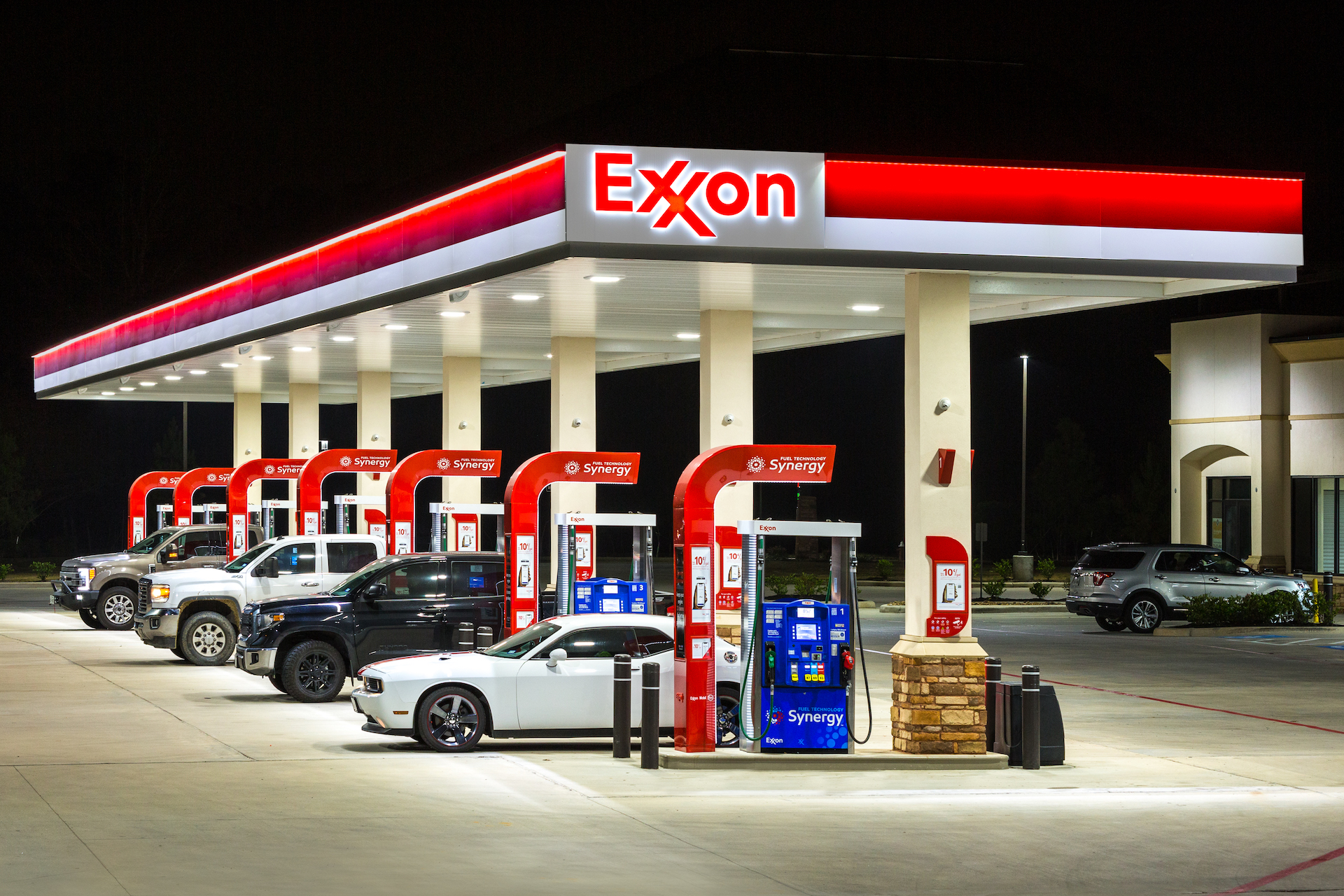 Exxon Gas Station Night Shot