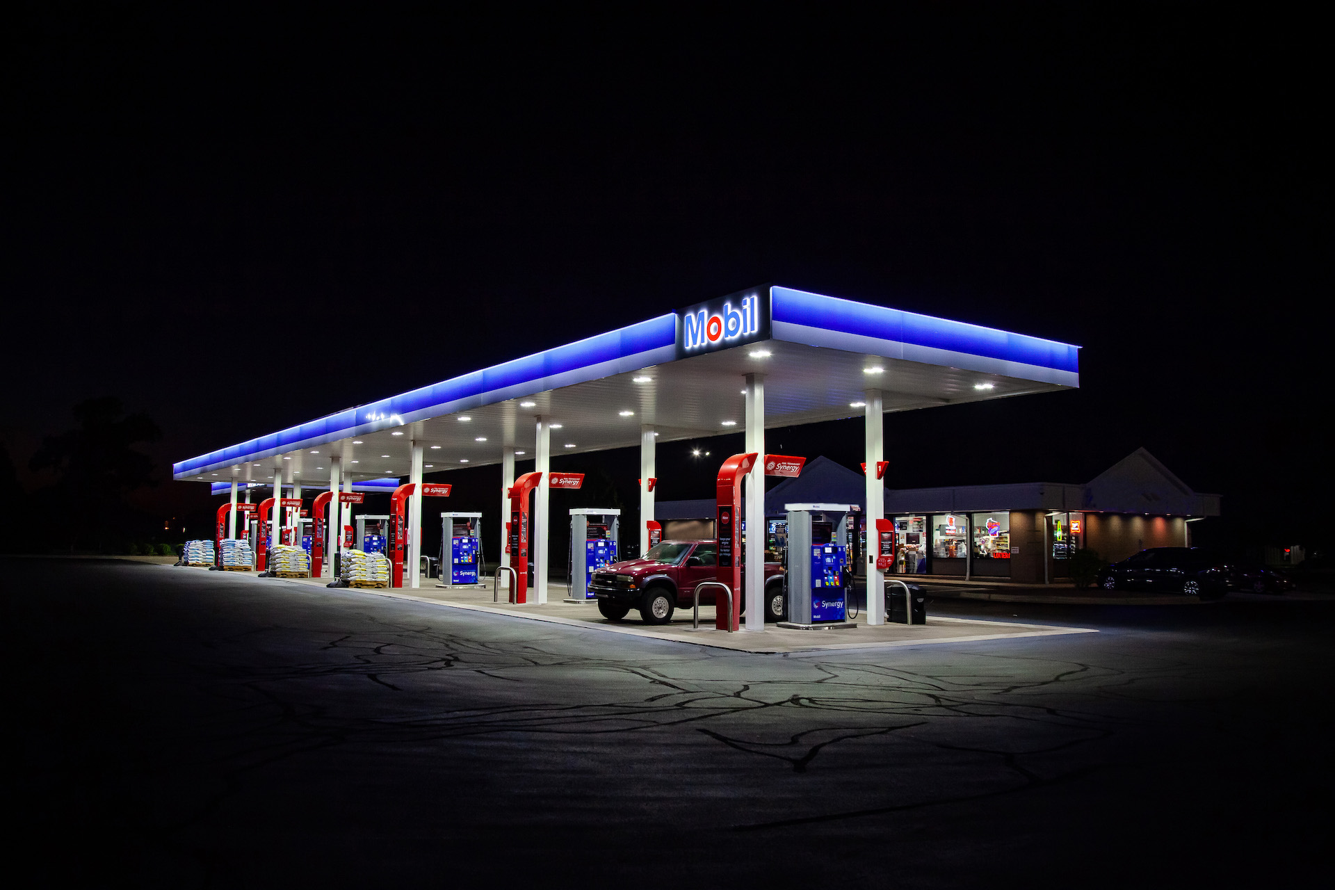 Mobile Gas Station Night Shot
